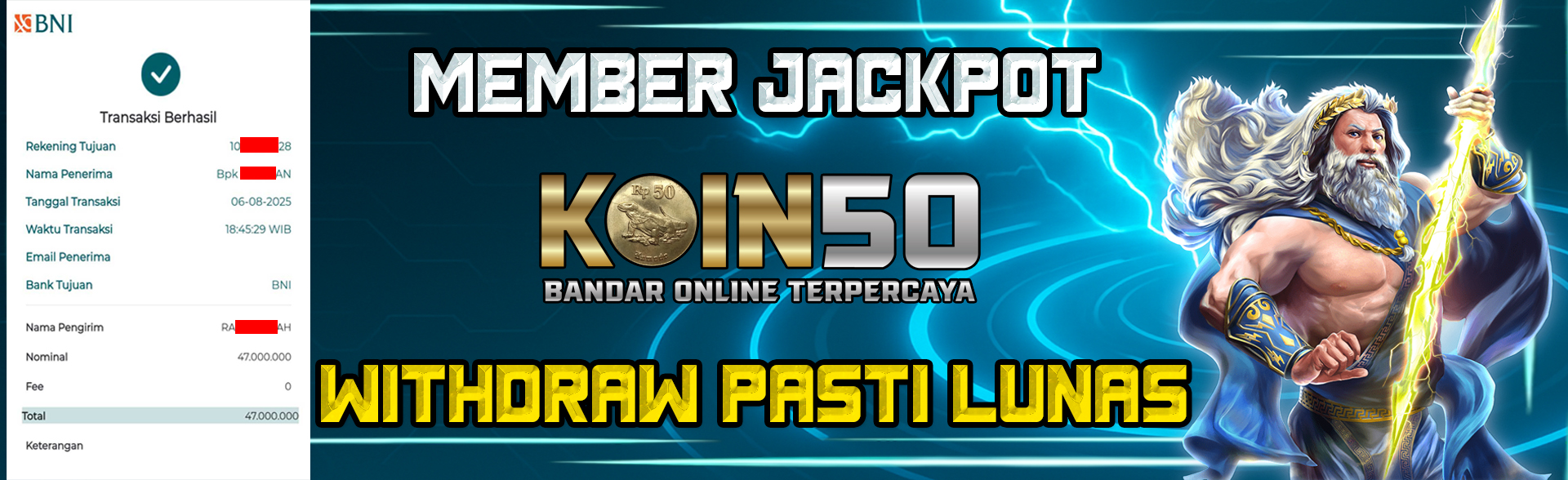 BUKTI JACKPOT BAYAR LUNAS
